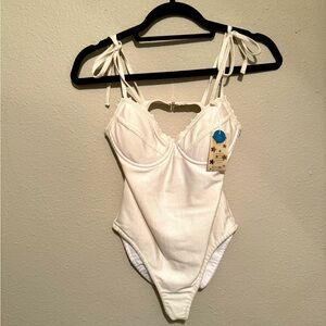 Capittana white one piece bathing suit